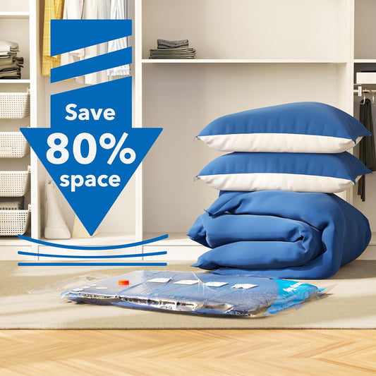 8 Pack Vacuum Storage Bags with Electric Air Pump,2 jumbo,2 large,2 midium,2 small bags