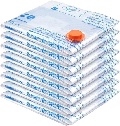 Vacuum Storage Bags 7 Large, Space Saver Sealer Bags with Travel Hand Pump, Airtight Compression Bags for Clothes, Pillows, Comforters, Blankets, Bedding